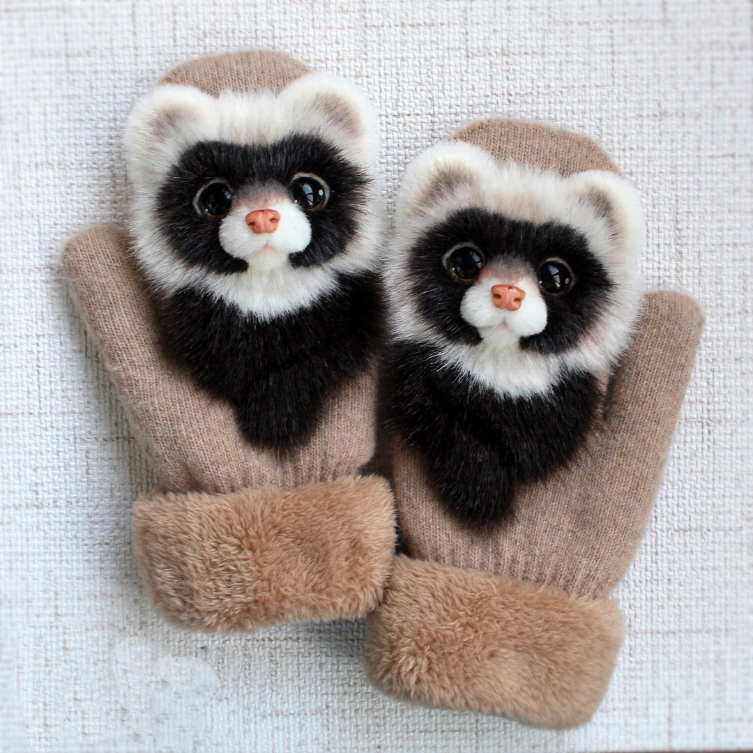 Cartoon Animal Warm Mittens - Image 4