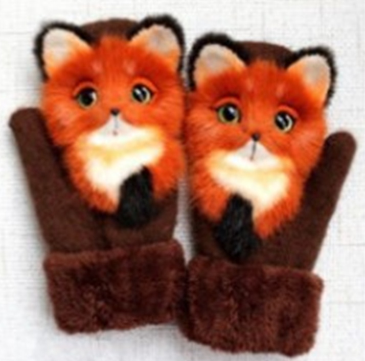 Cartoon Animal Warm Mittens - Image 2