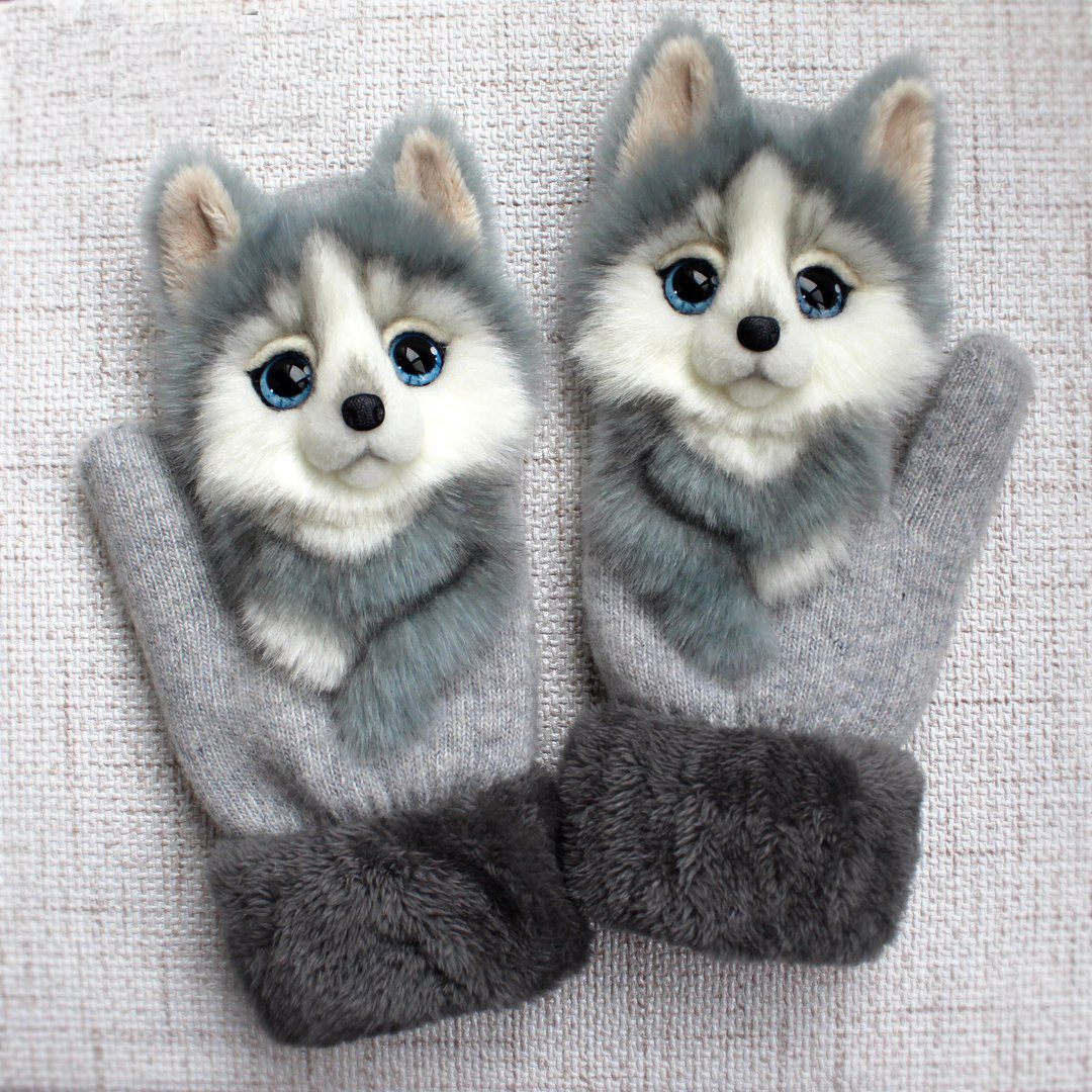 Cartoon Animal Warm Mittens - Image 3