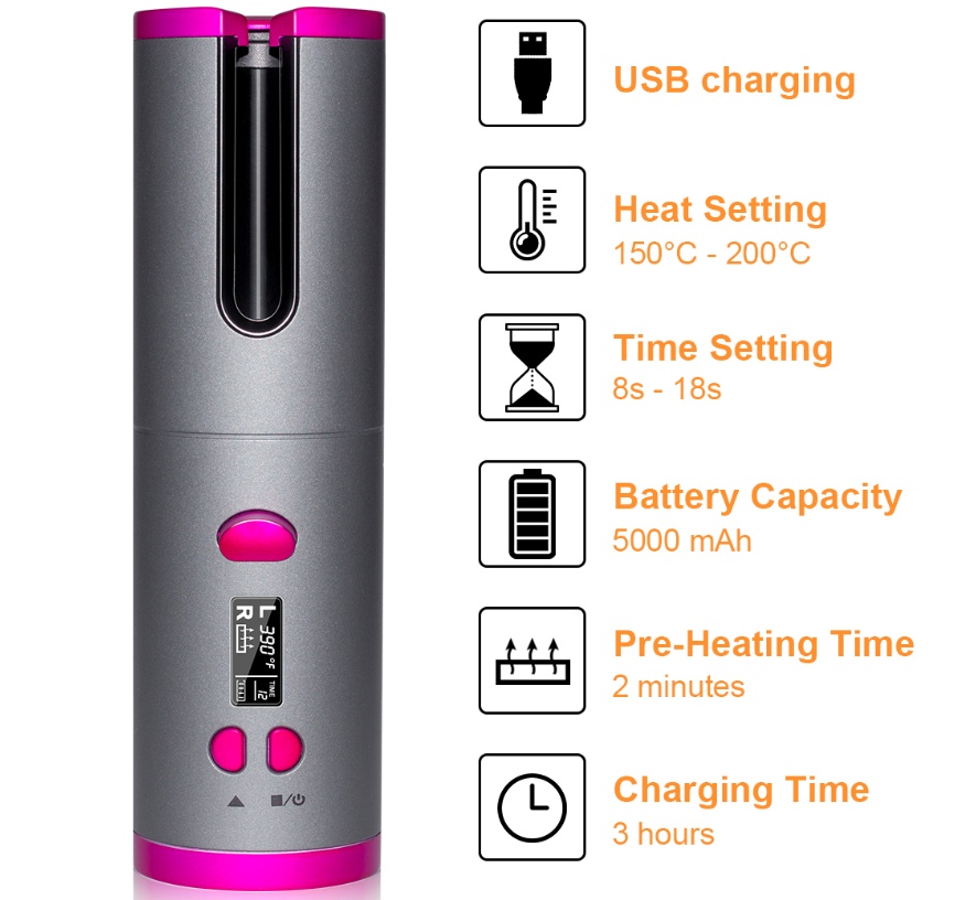 Curling Iron USB Wireless Multifunctional Charging Curler - Image 3
